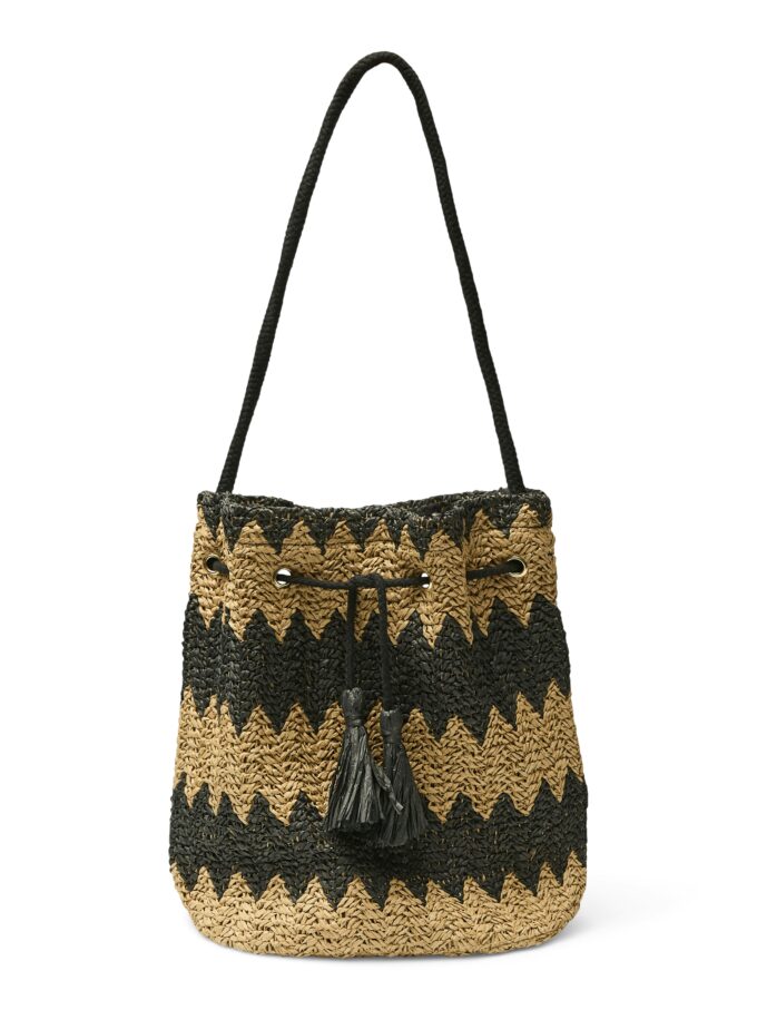 BORSA SILLE NATURALE/NERO