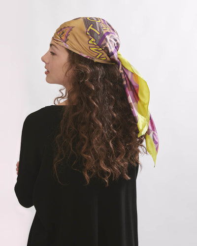 FOULARD FORBICI VIOLA/GIALLO