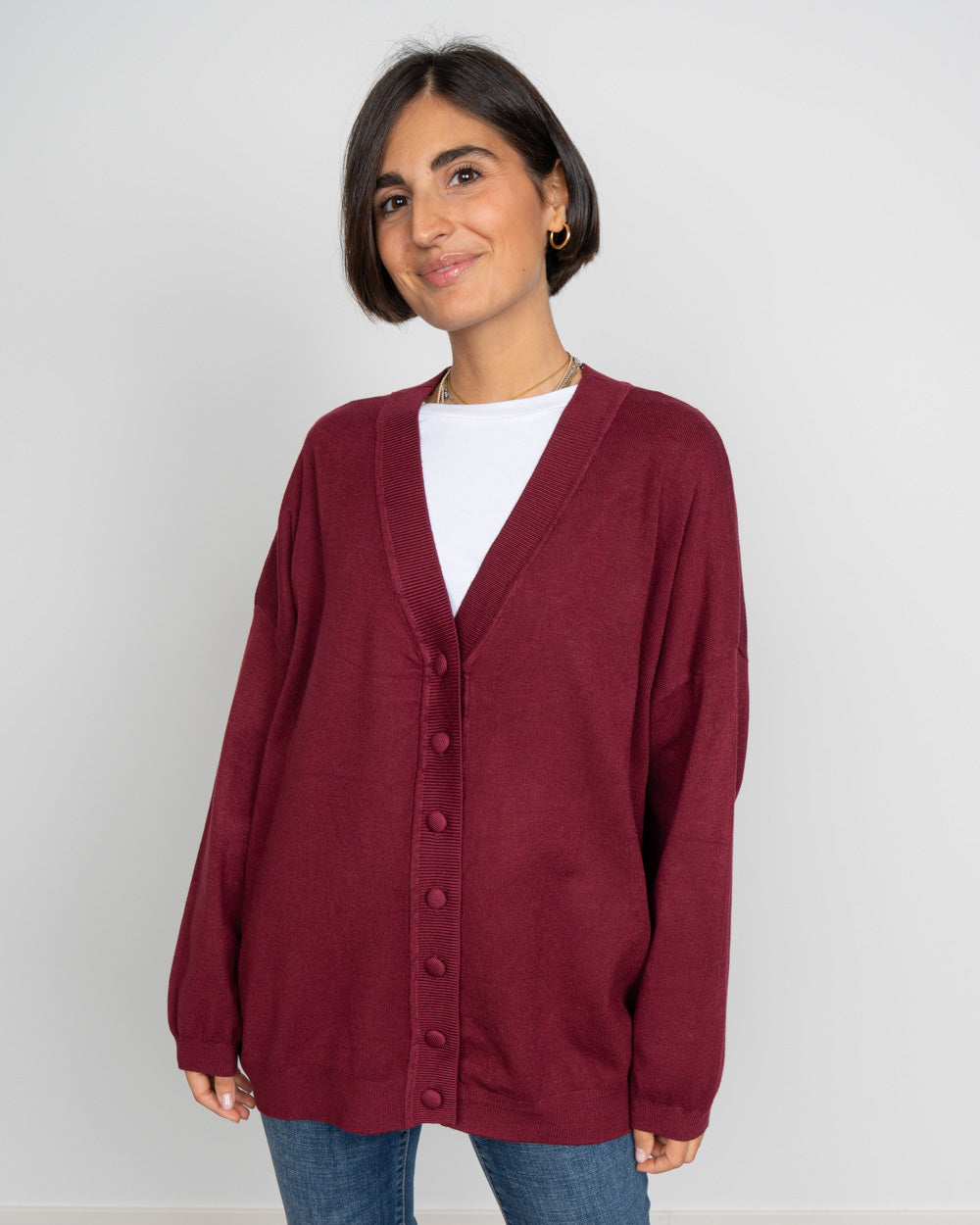CARDIGAN DENISE BORDEAUX