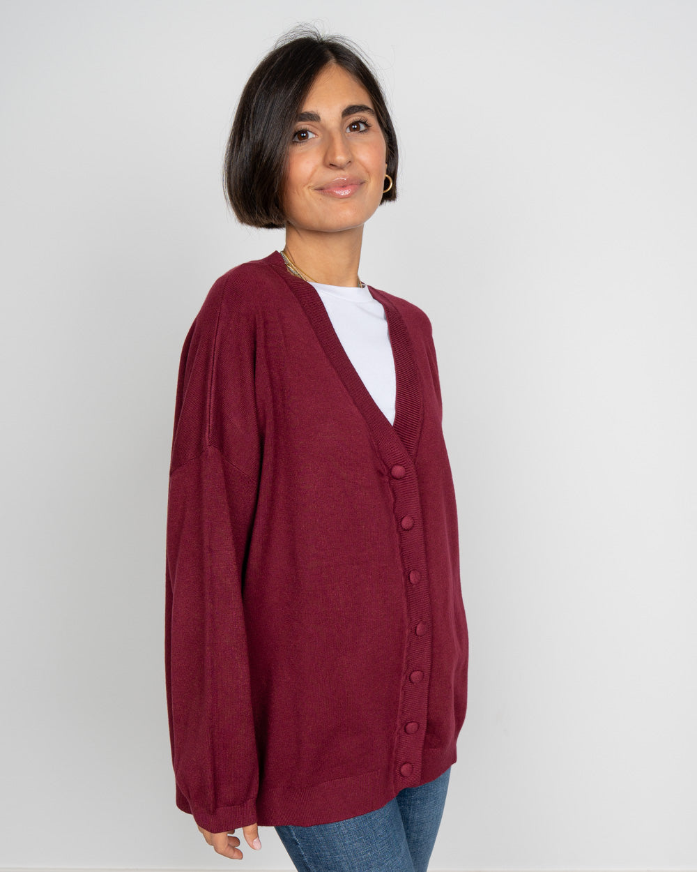 CARDIGAN DENISE BORDEAUX