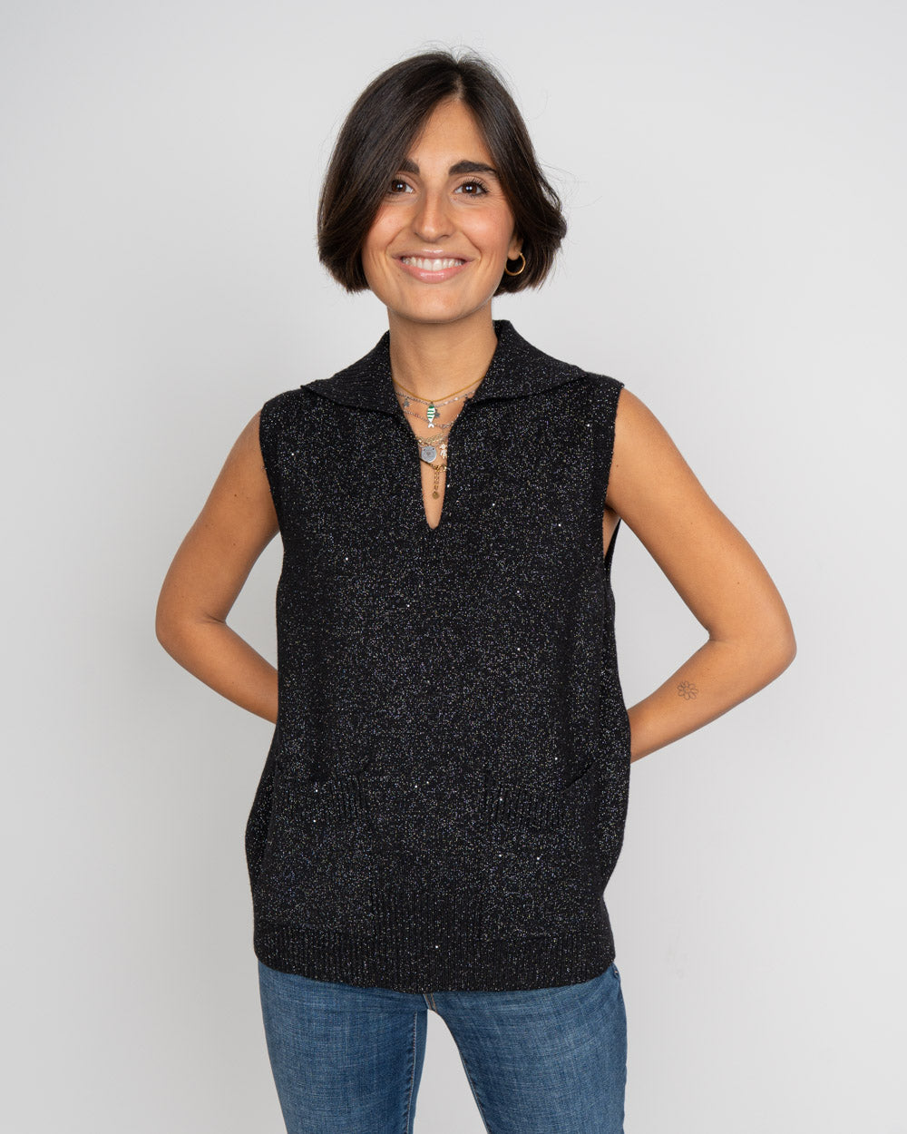 GILET GIANNA NERO