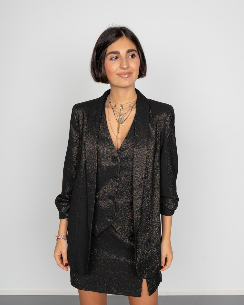 GIACCA BOSELLA GLITTER NERO