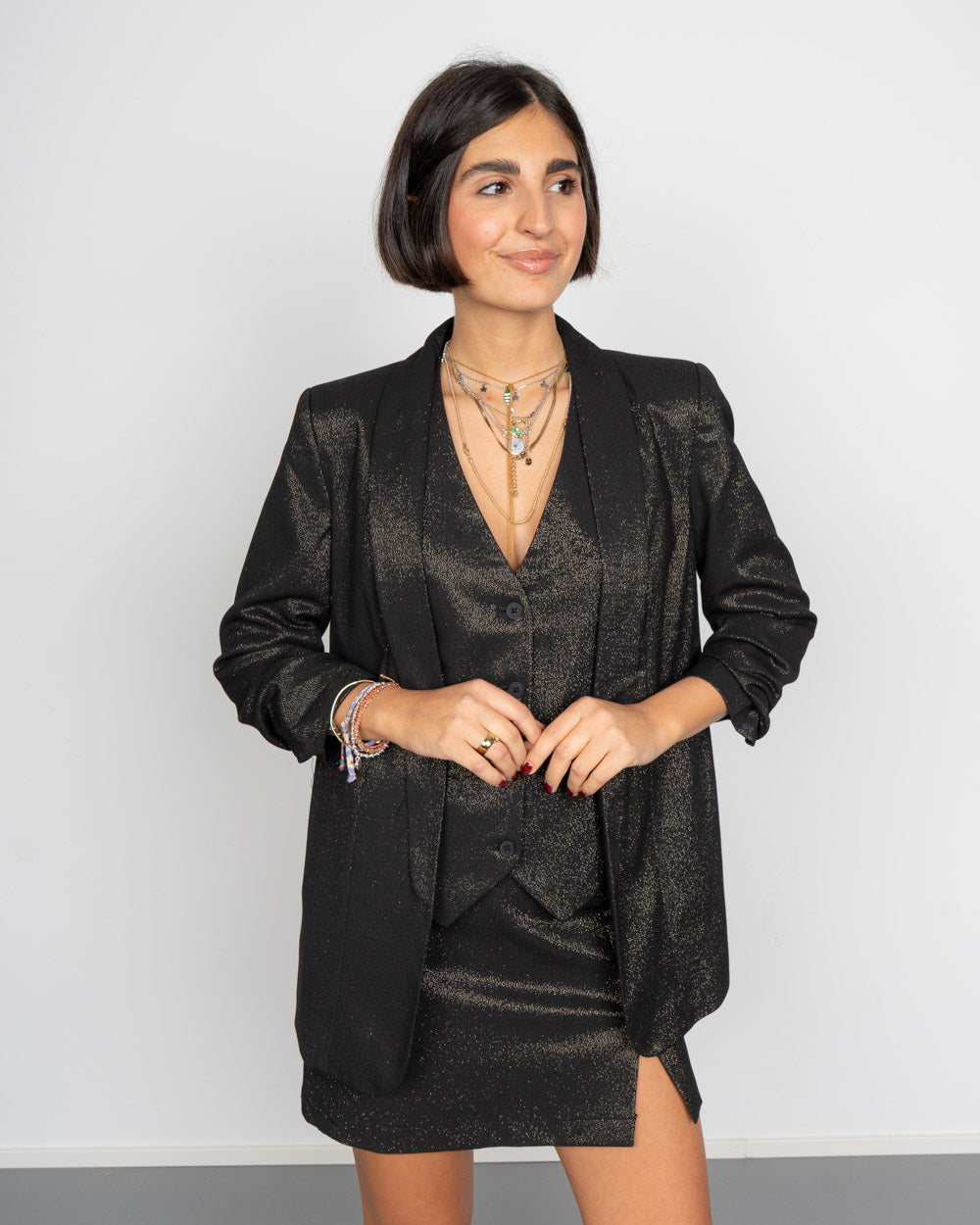 GIACCA BOSELLA GLITTER NERO