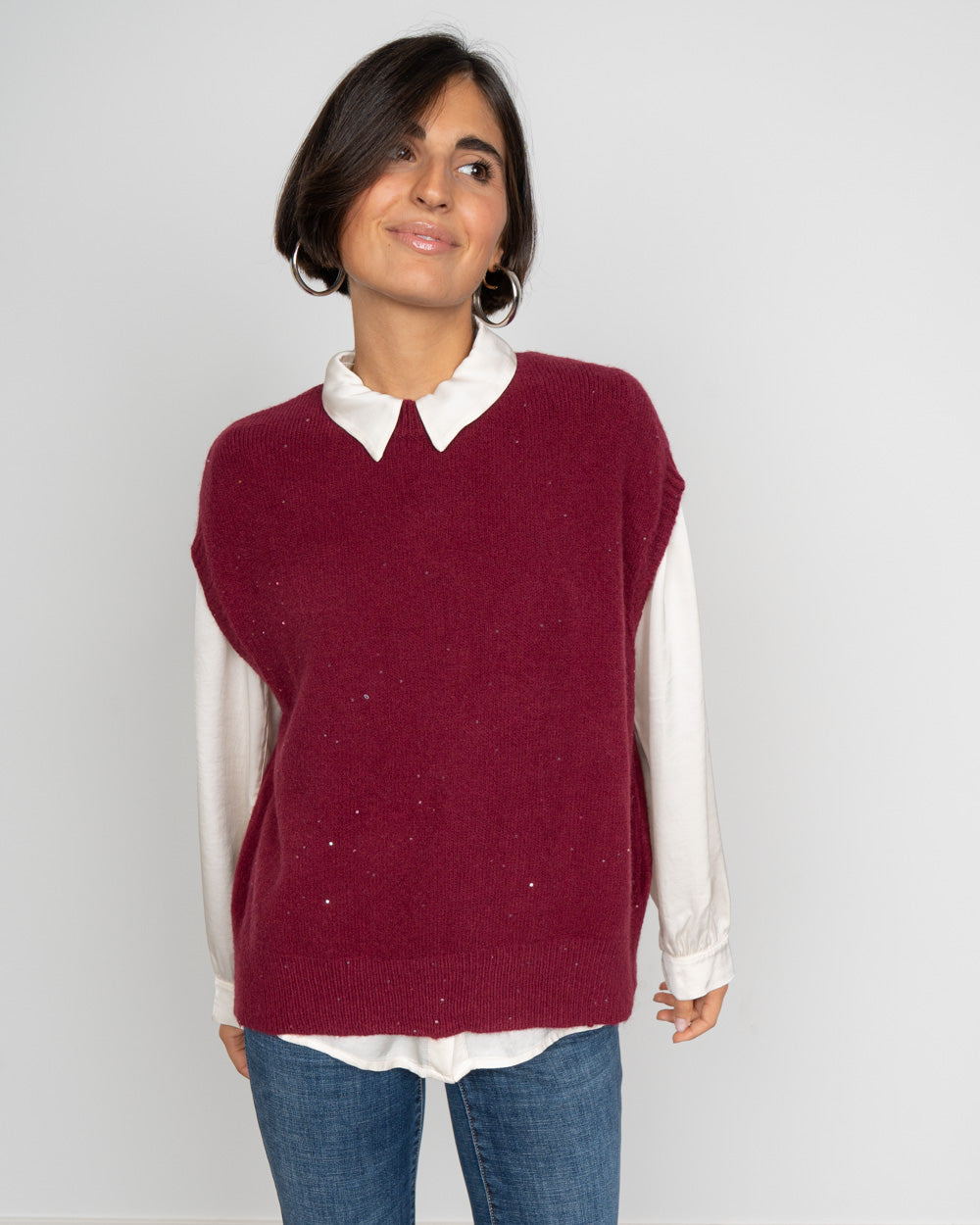 GILET DOROTEA BORDEAUX