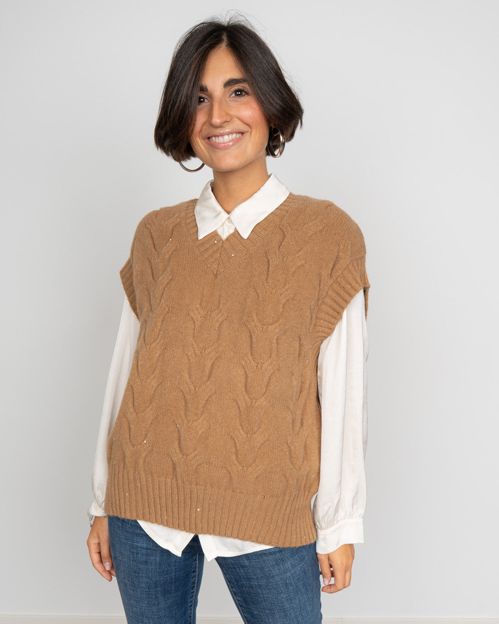 GILET FIAMMETTA CAMMELLO