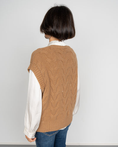 GILET FIAMMETTA CAMMELLO
