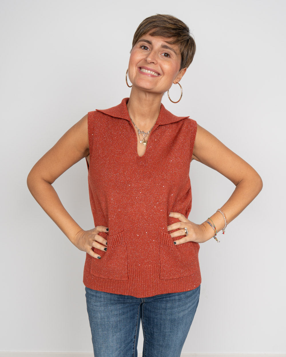 GILET GIANNA RUGGINE