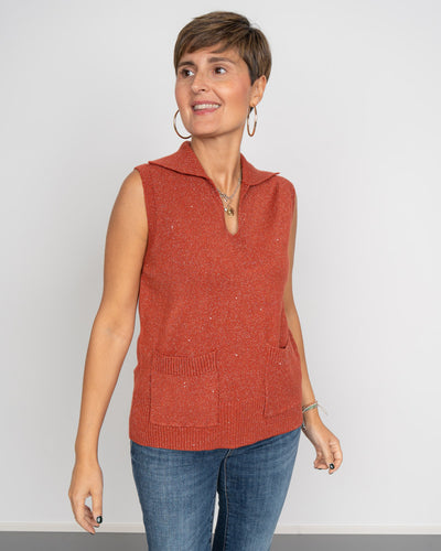 GILET GIANNA RUGGINE