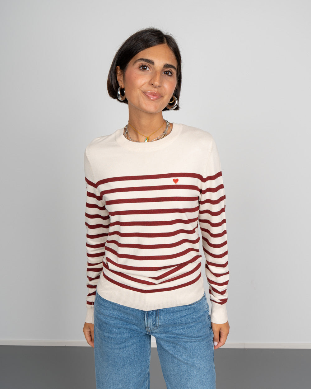 MAGLIONE DORY PANNA/BORDEAUX