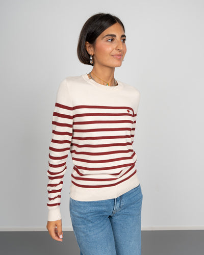 MAGLIONE DORY PANNA/BORDEAUX