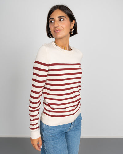 MAGLIONE DORY PANNA/BORDEAUX