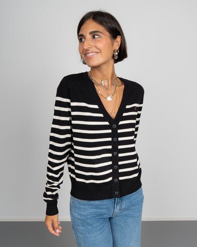 CARDIGAN DORY NERO/PANNA