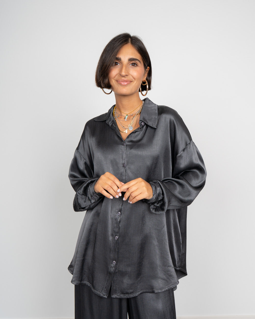 CAMICIA BIANCA GRIGIO SCURO