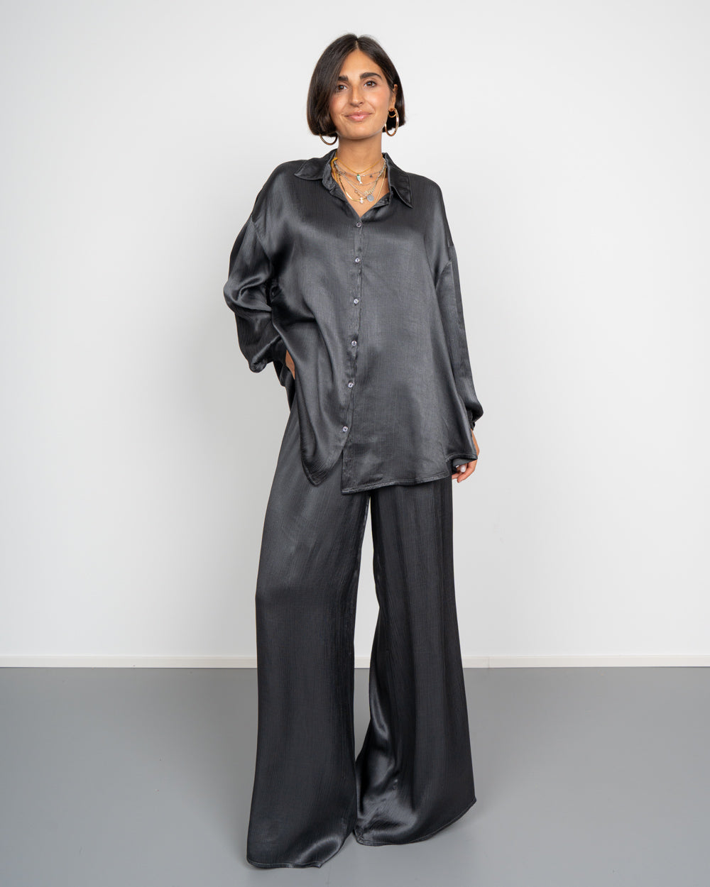 CAMICIA BIANCA GRIGIO SCURO