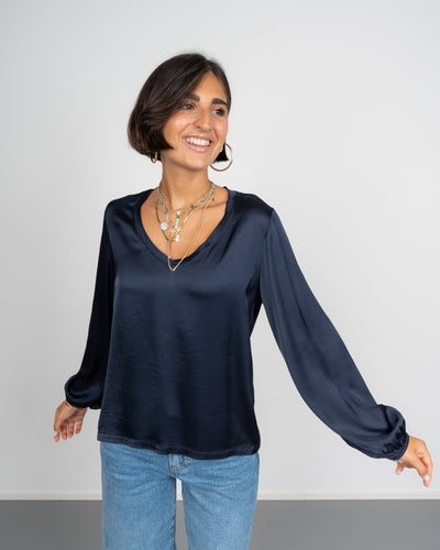 BLUSA BOBBY BLU SCURO