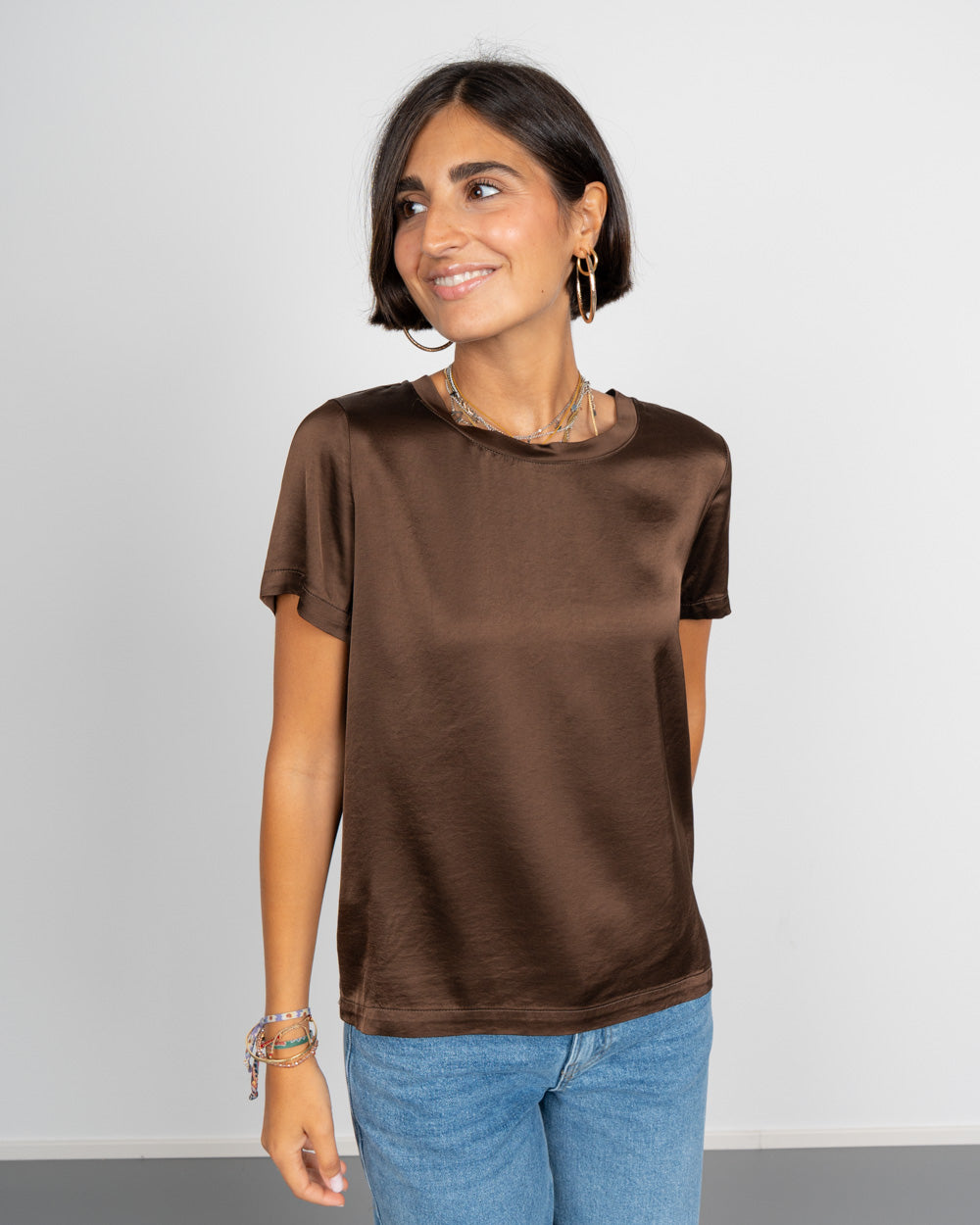 BLUSA BEATRICE MARRONE