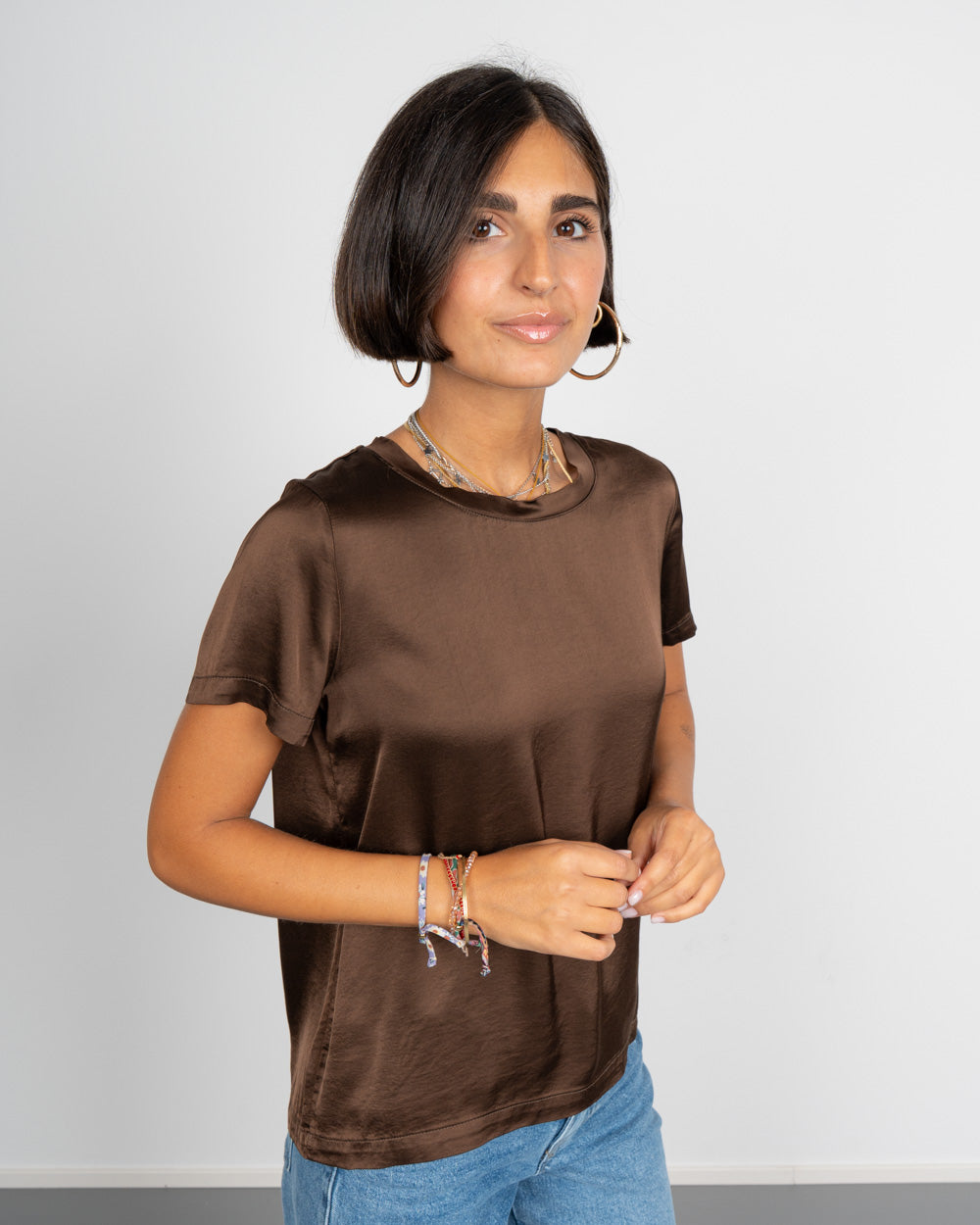 BLUSA BEATRICE MARRONE