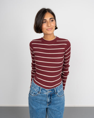 MAGLIONE MIRA MARRONE/PANNA