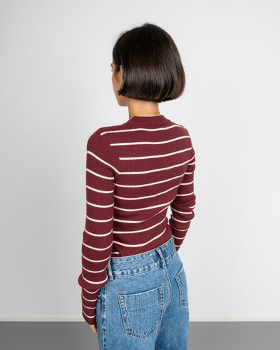 MAGLIONE MIRA MARRONE/PANNA