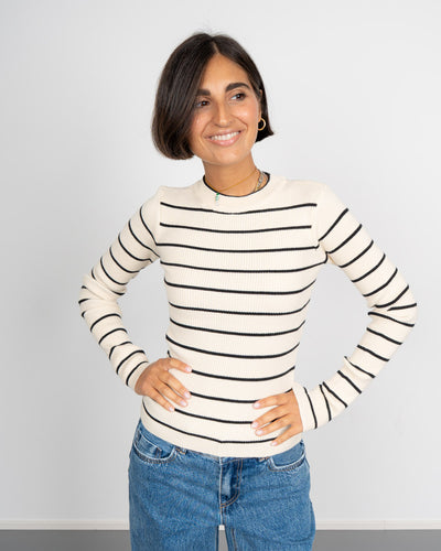 MAGLIONE MIRA PANNA/NERO