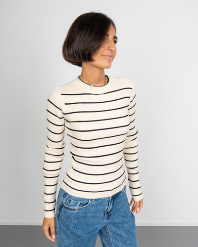 MAGLIONE MIRA PANNA/NERO