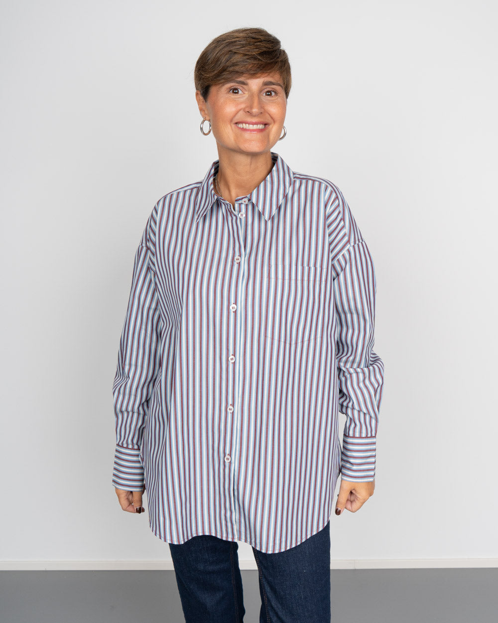 CAMICIA PARINA BORDEAUX/PANNA