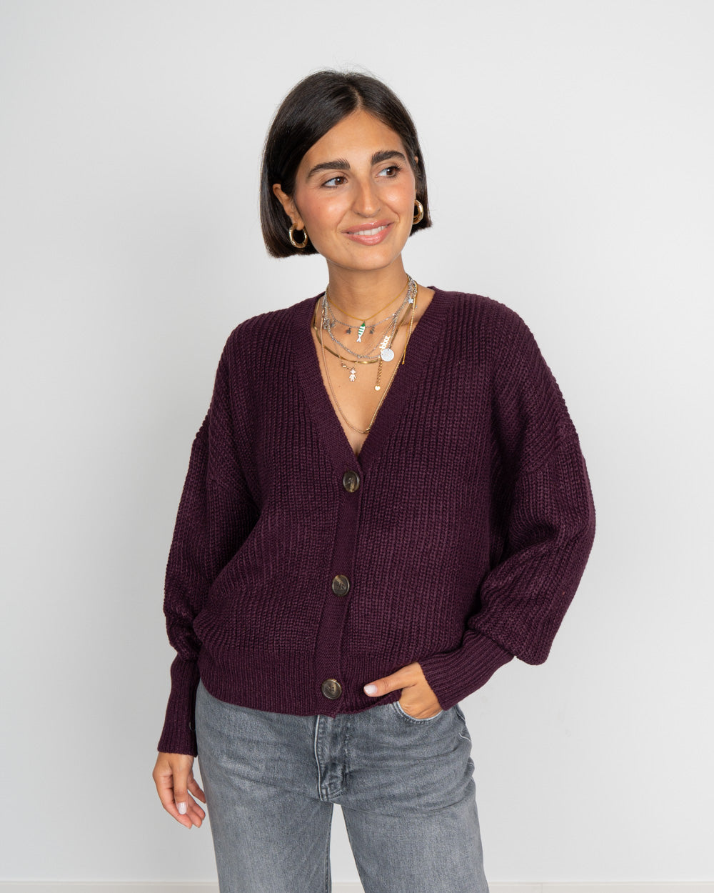 CARDIGAN LEA VINO