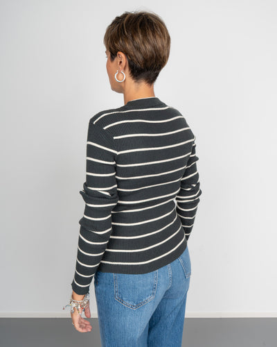 MAGLIONE MIRA ANTRACITE/PANNA