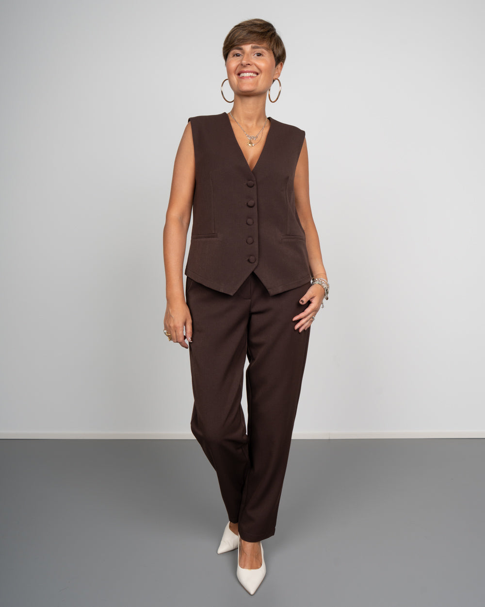 GILET SELMA CIOCCOLATO