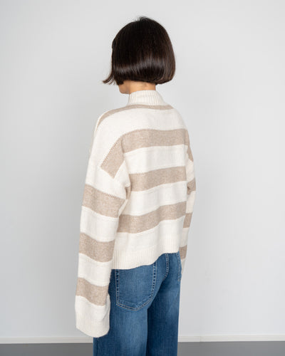 MAGLIONE INEZ BEIGE/BIANCO