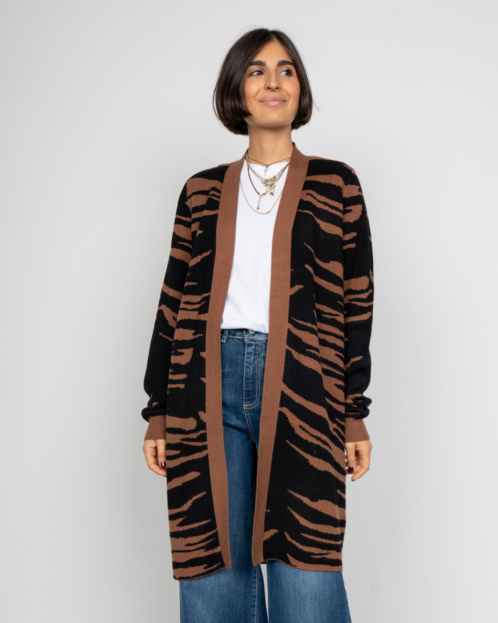 CARDIGAN NANCY NERO ZEBRATO