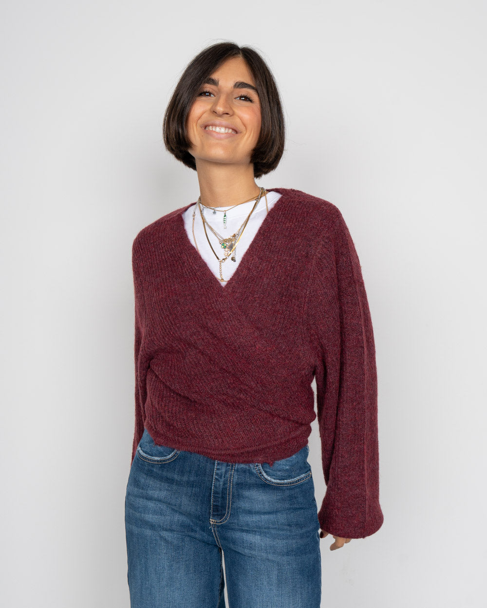 CARDIGAN KAMARA BORDEAUX