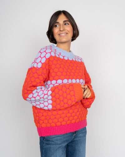 MAGLIONE JANEL ARANCIO/LAVANDA