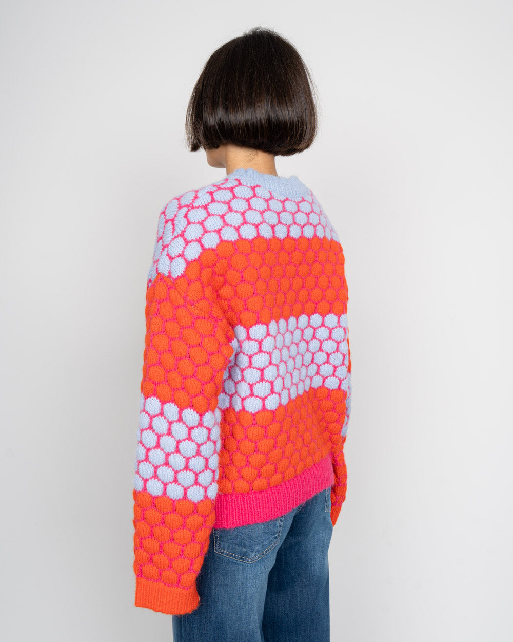 MAGLIONE JANEL ARANCIO/LAVANDA