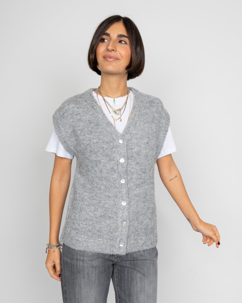 CARDIGAN BALABLUE GRIGIO CHIARO
