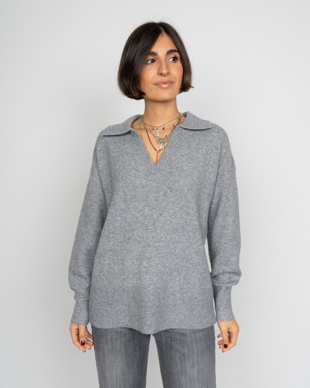 MAGLIONE MALOU GRIGIO MEDIO