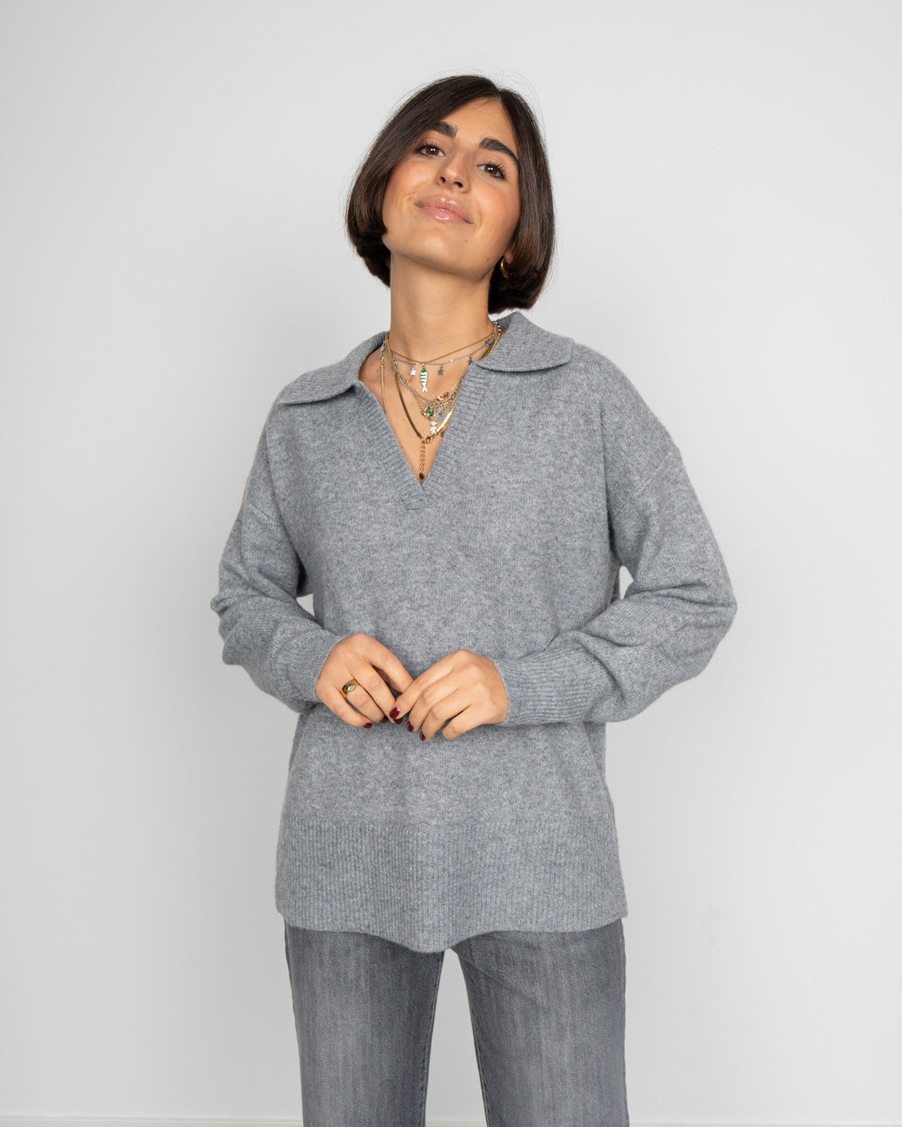 MAGLIONE MALOU GRIGIO MEDIO