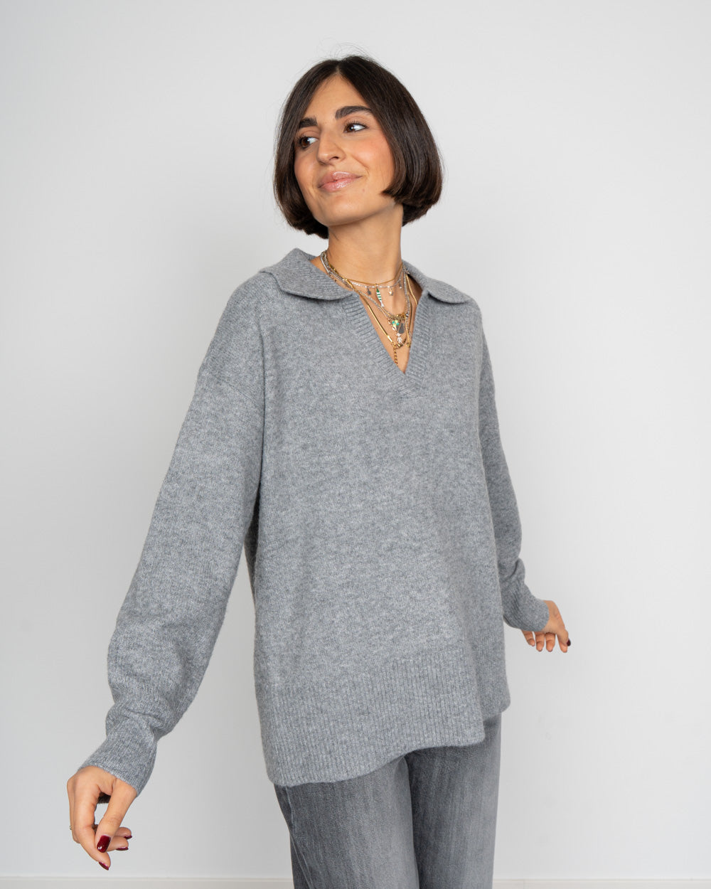 MAGLIONE MALOU GRIGIO MEDIO