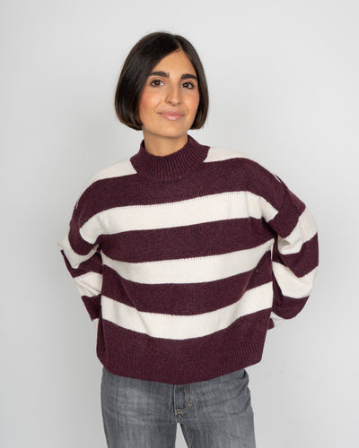 MAGLIONE INEZ BORDEAUX/PANNA