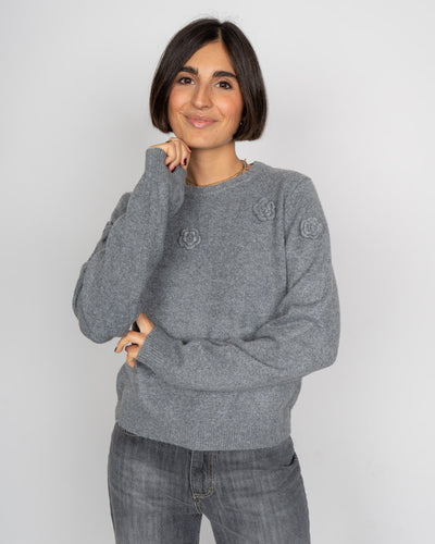 MAGLIONE ROSE GRIGIO MEDIO
