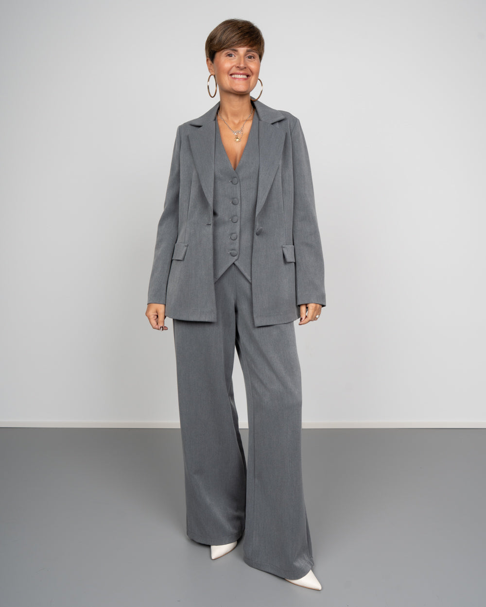 TAILLEUR BOX PALAZZO GRIGIO