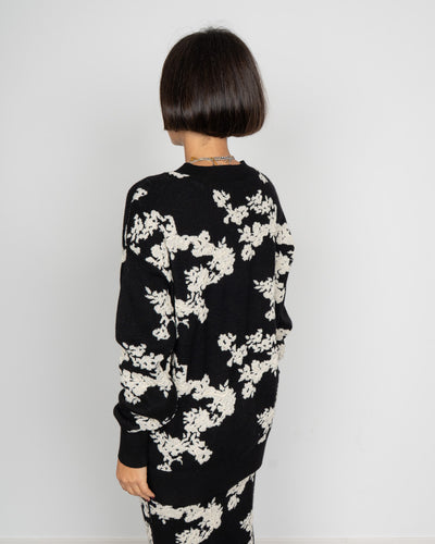 MAGLIONE NANCY NERO FIORATO