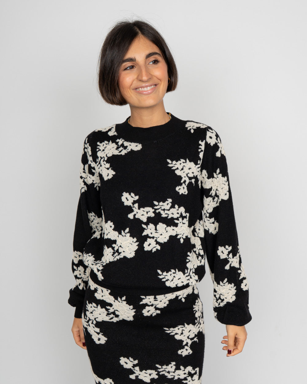 MAGLIONE NANCY NERO/PANNA