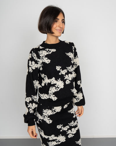 MAGLIONE NANCY NERO/PANNA