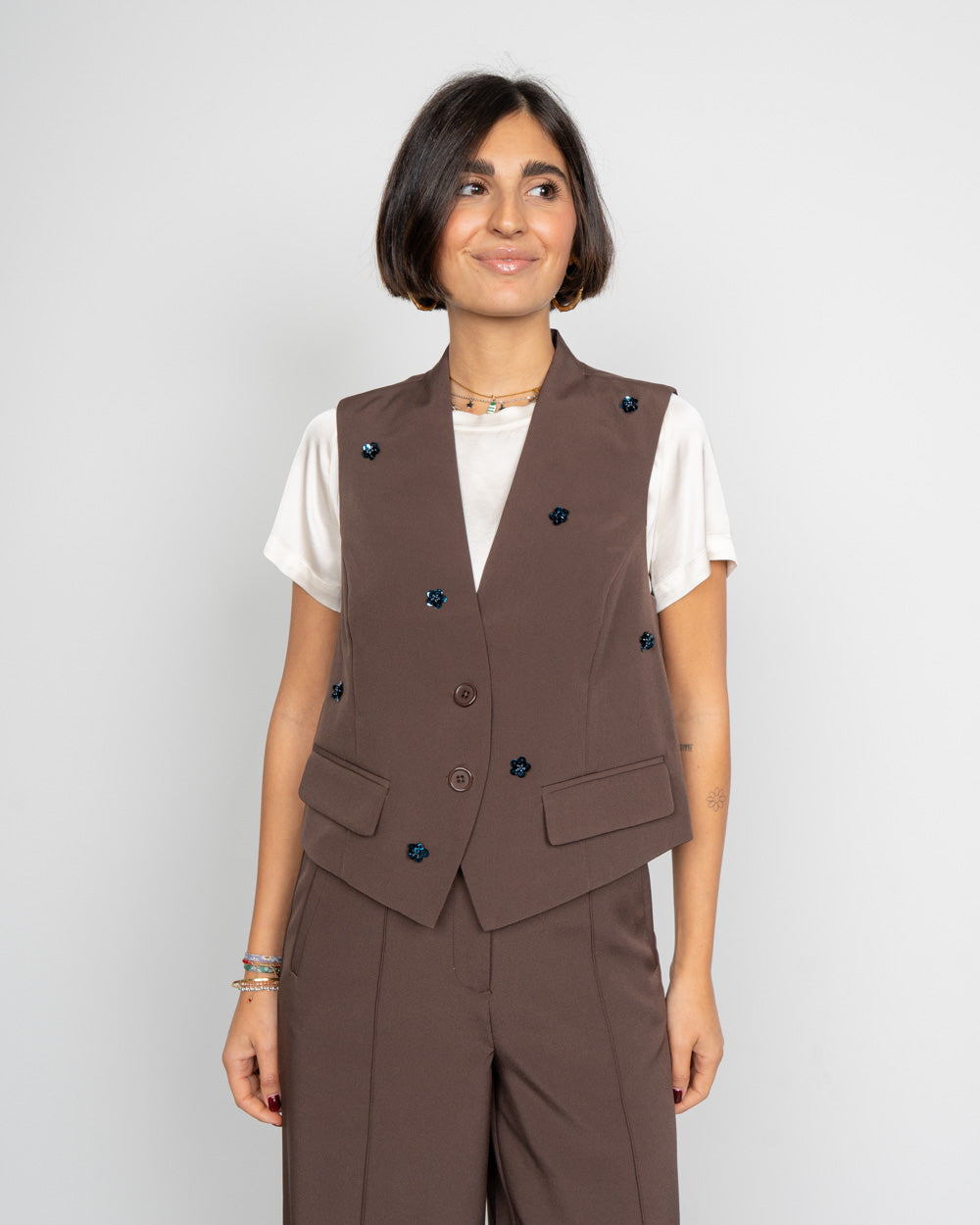 GILET MINNI MARRONE