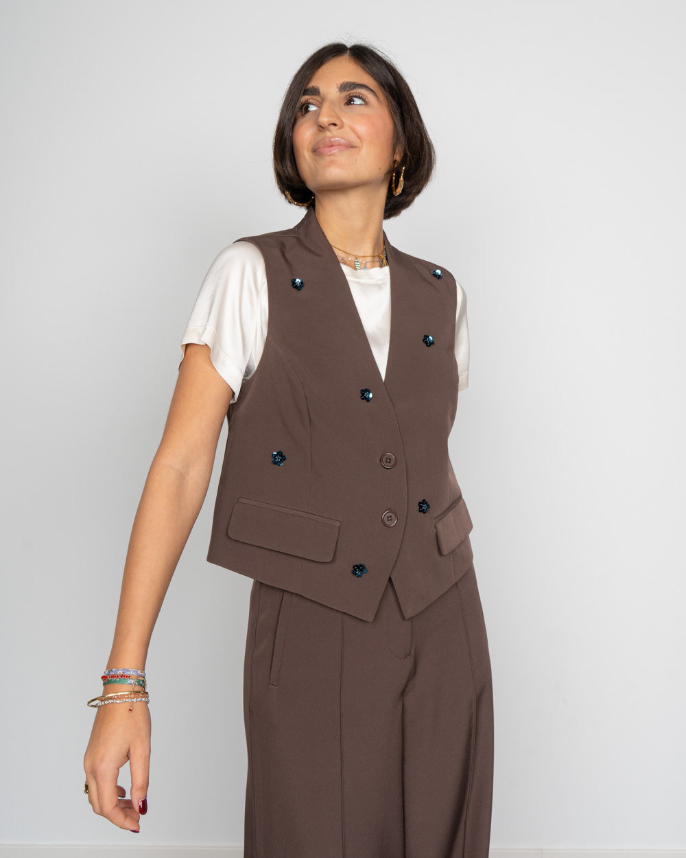 GILET MINNI MARRONE