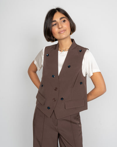 GILET MINNI MARRONE