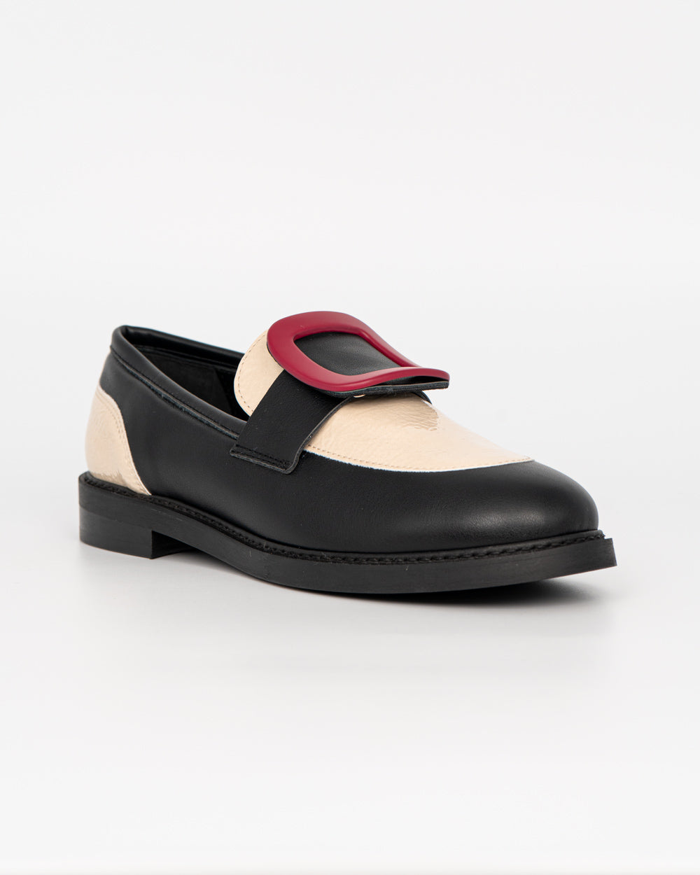 MOCASSINO GRETA NERO/BEIGE