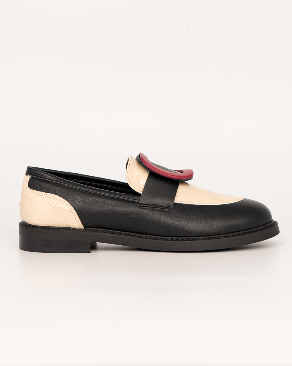 MOCASSINO GRETA NERO/BEIGE