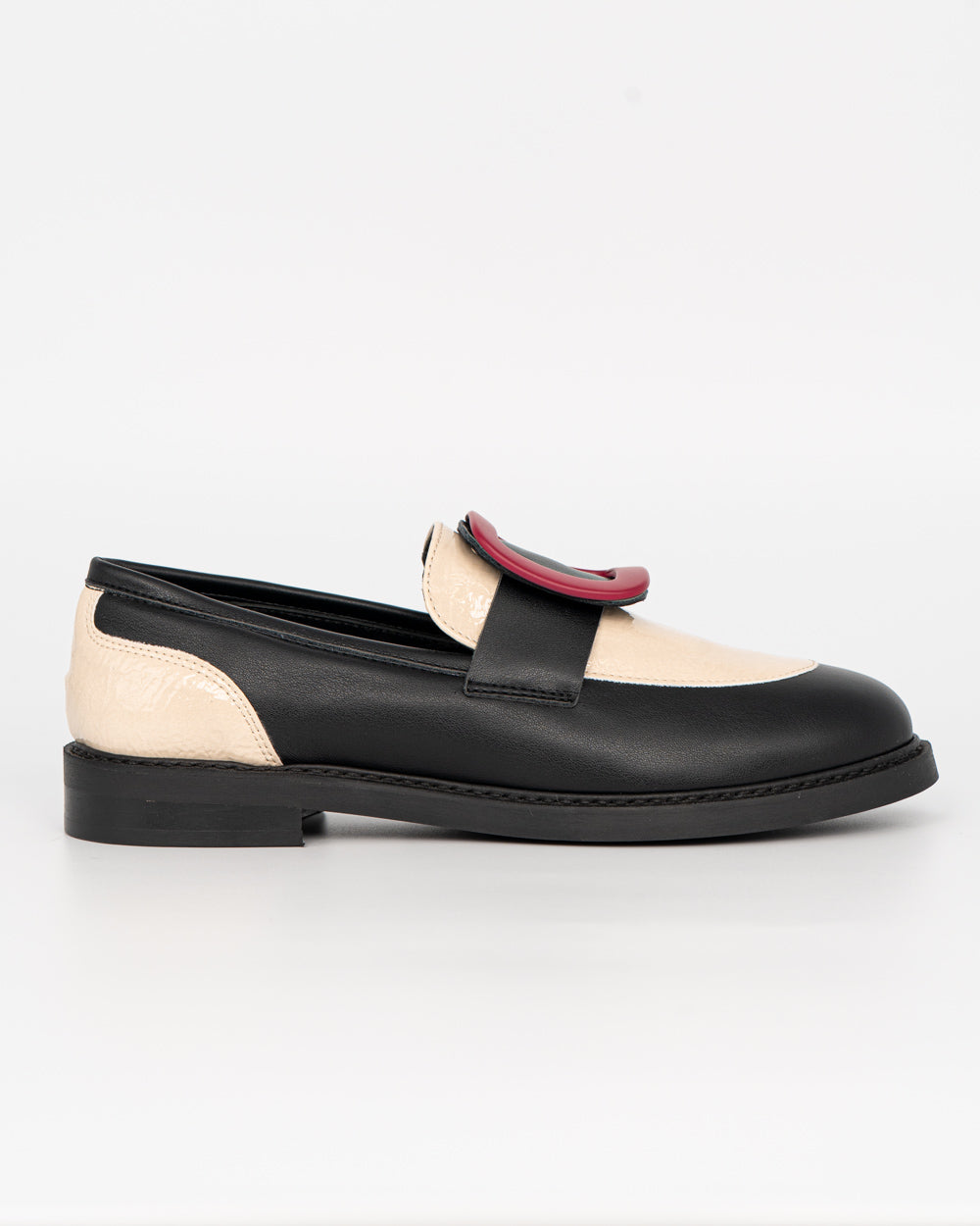 MOCASSINO GRETA NERO/BEIGE